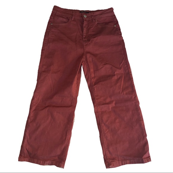 Muted red bootleg jeans. High water - Picture 2 of 2